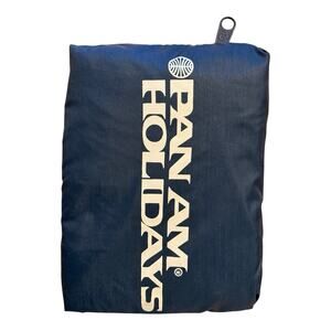 Vintage Pan Am Holidays Blue Nylon Foldable Pouch Tote Bag *NEW
